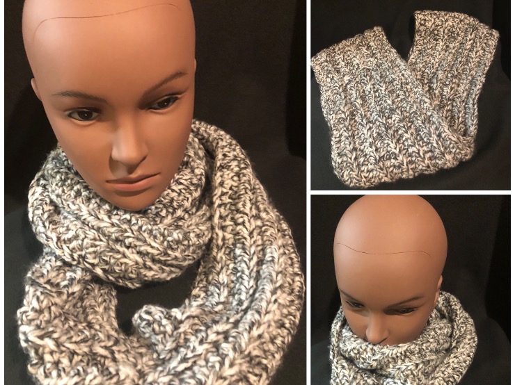 3. Black and white infinity scarf