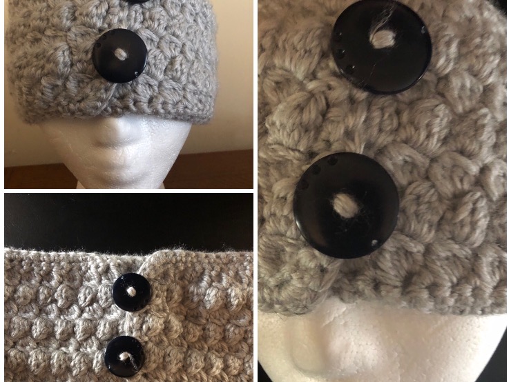 6. Light grey Headband with black buttons