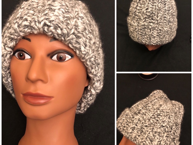 15. Grey and white heavy hat