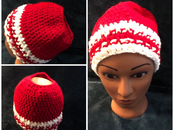 1. Delta ponytail hat red & white order red top
