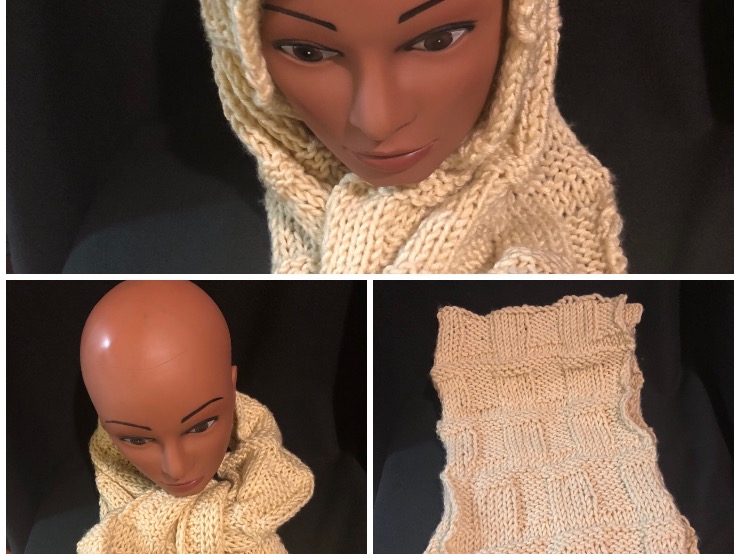 9. Beige loom scarf